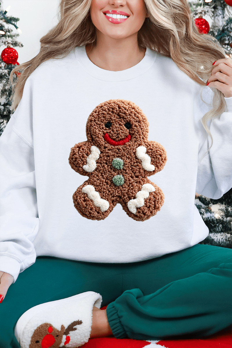 Faux Yarn Gingerbread Kisses Heavy Blend Crew Sweatshirt - Wholesale Accessory Market
