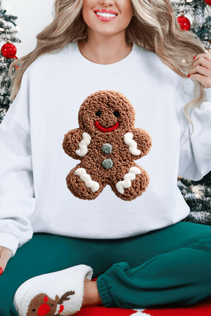 Faux Yarn Gingerbread Kisses Heavy Blend Crew Sweatshirt - Wholesale Accessory Market