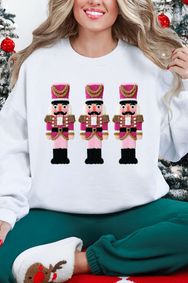Faux Yarn Holiday Guard Nutcracker Heavy Blend Crew Sweatshirt - Wholesale Accessory Market