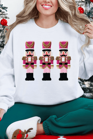 Faux Yarn Holiday Guard Nutcracker Heavy Blend Crew Sweatshirt - Wholesale Accessory Market