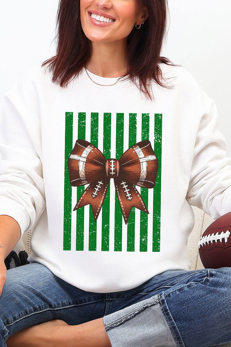 Green Varsity Bow Heavy Blend Crew Sweatshirt - Wholesale Accessory Market