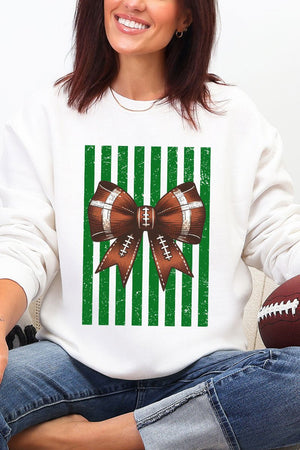 Green Varsity Bow Heavy Blend Crew Sweatshirt - Wholesale Accessory Market