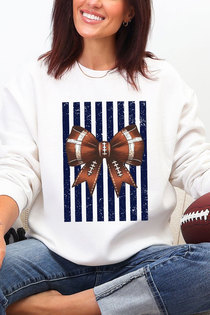 Navy Varsity Bow Heavy Blend Crew Sweatshirt - Wholesale Accessory Market