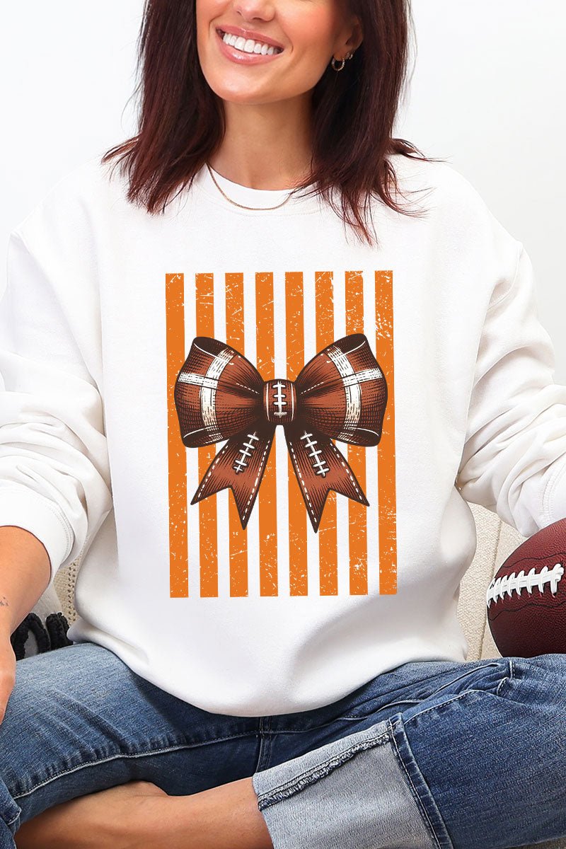 Orange Varsity Bow Heavy Blend Crew Sweatshirt - Wholesale Accessory Market