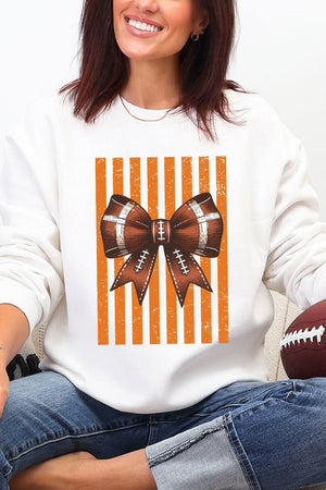 Orange Varsity Bow Heavy Blend Crew Sweatshirt - Wholesale Accessory Market
