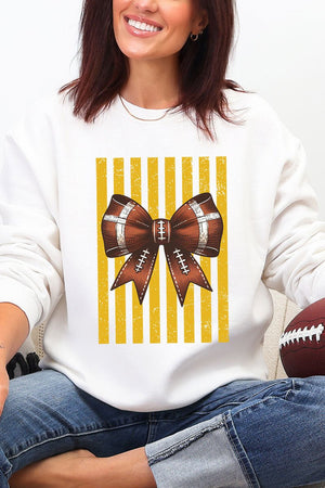 Yellow Gold Varsity Bow Heavy Blend Crew Sweatshirt - Wholesale Accessory Market