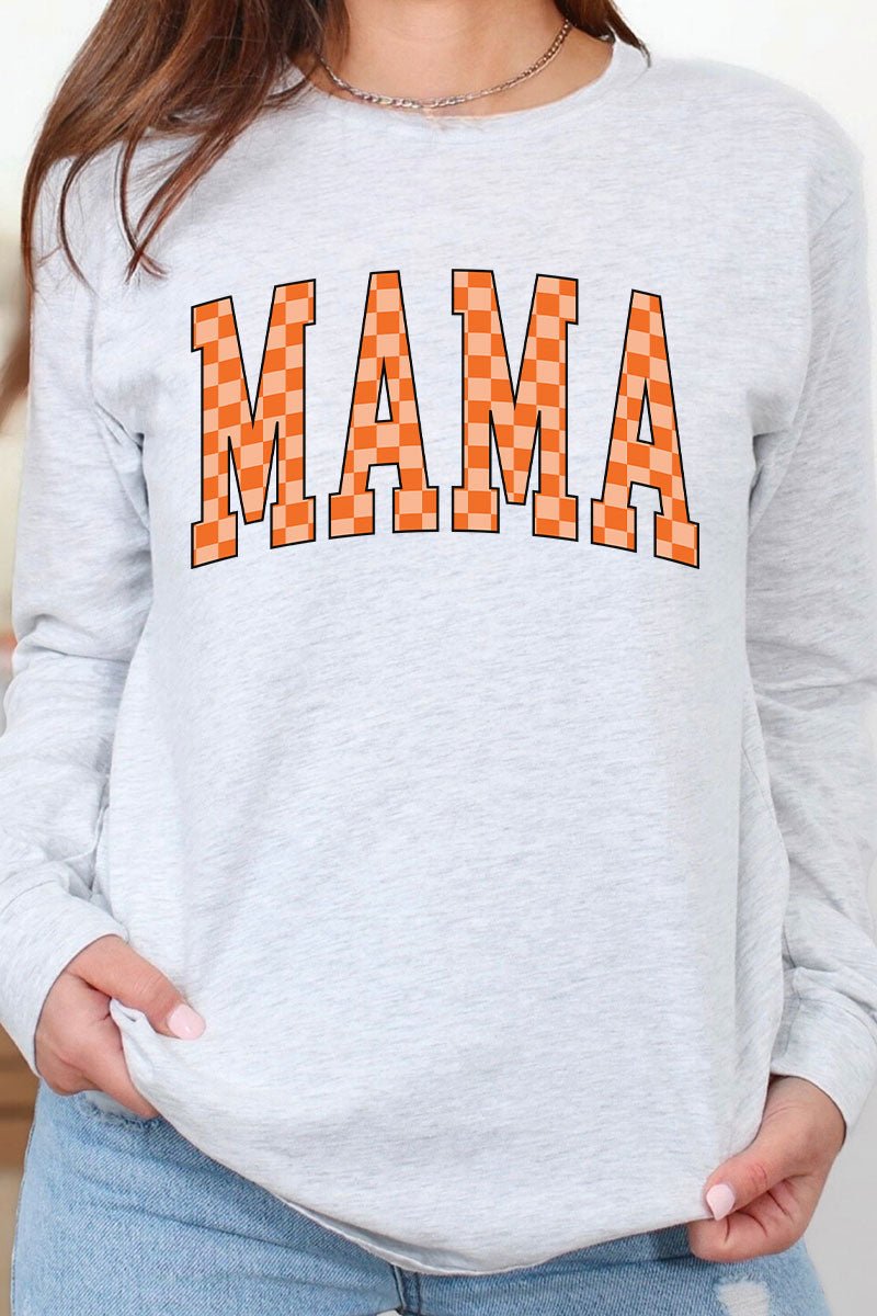 Orange Checkered Mama Unisex Dri - Power Long - Sleeve 50/50 Tee - Wholesale Accessory Market
