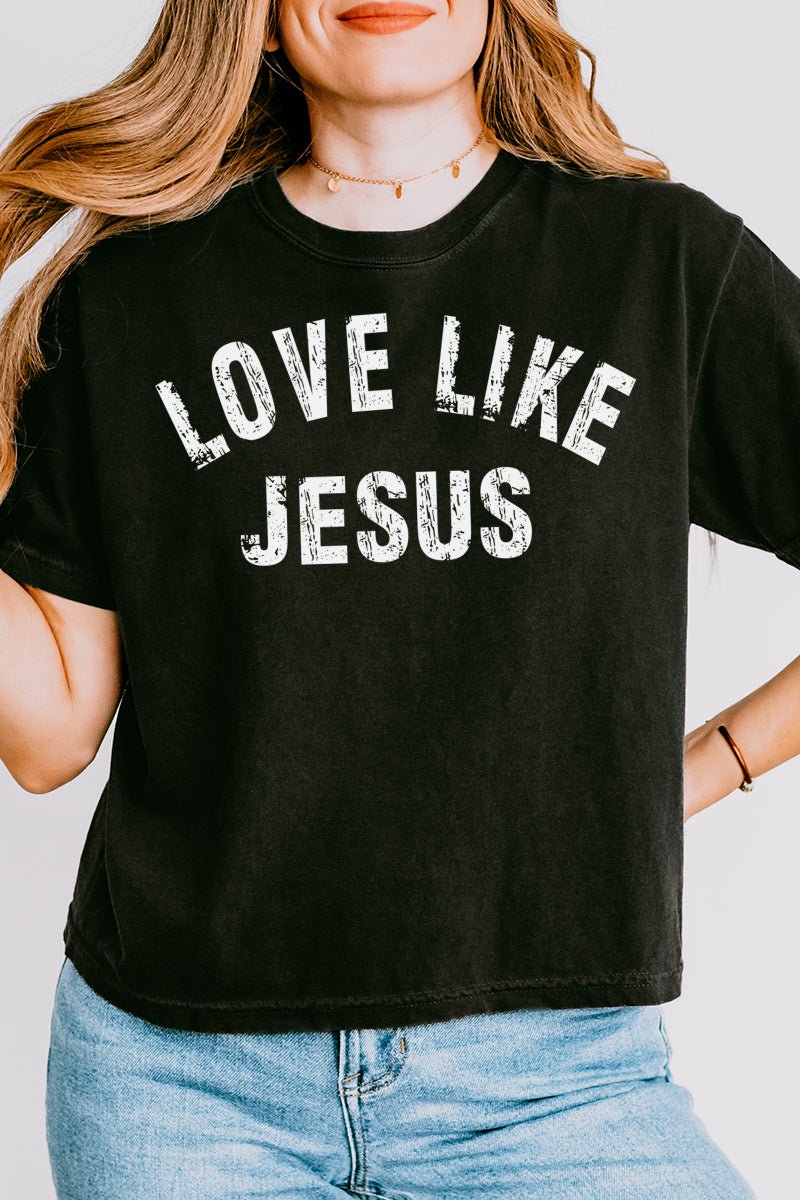 Arched Love Like Jesus Comfort Colors Women's Heavyweight Boxy Tee - Wholesale Accessory Market