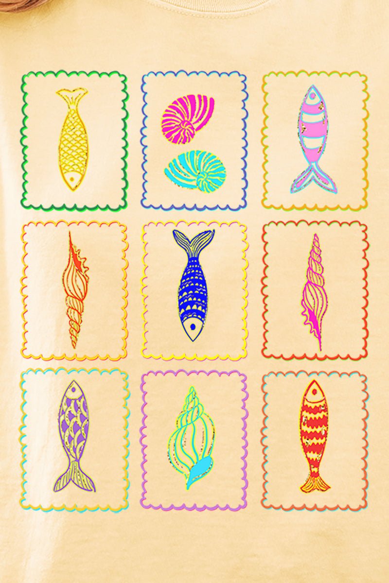 Sea Life Stamps Comfort Colors Women's Heavyweight Boxy Tee - Wholesale Accessory Market