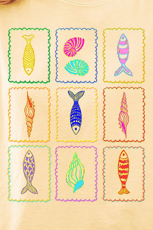 Sea Life Stamps Comfort Colors Women's Heavyweight Boxy Tee - Wholesale Accessory Market