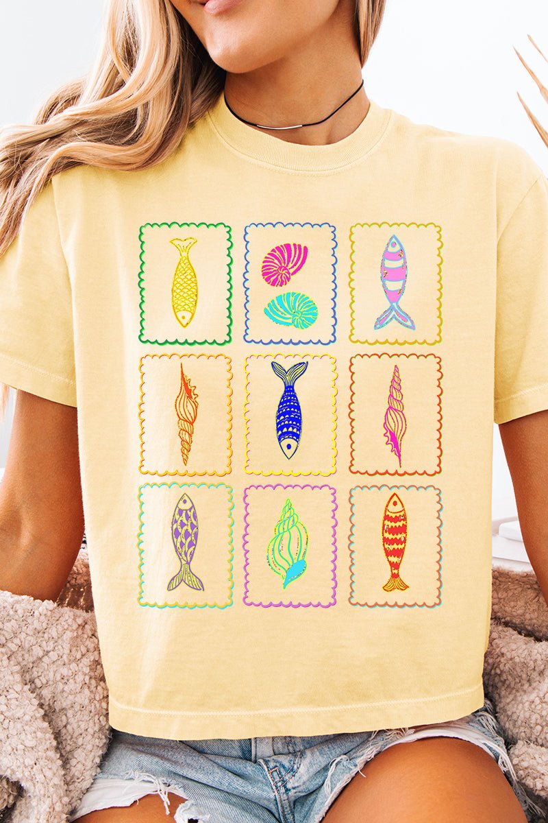 Sea Life Stamps Comfort Colors Women's Heavyweight Boxy Tee - Wholesale Accessory Market