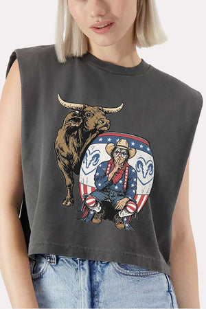 American Rodeo Clown Women's Garment-Dyed Heavyweight Muscle Tee - Wholesale Accessory Market