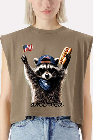 America's Backyard BBQ Bandit Women's Garment-Dyed Heavyweight Muscle Tee - Wholesale Accessory Market