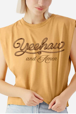 Yeehaw & Amen Women's Garment - Dyed Heavyweight Muscle Tee - Wholesale Accessory Market