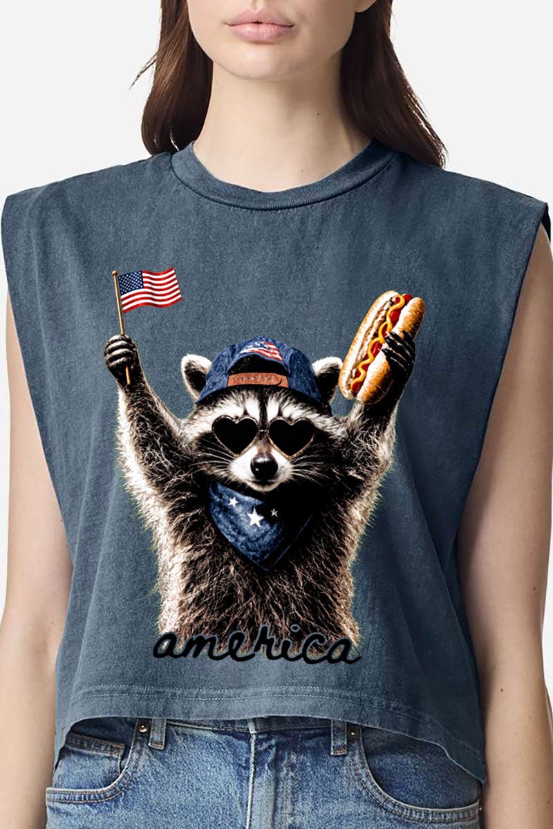 America's Backyard BBQ Bandit Women's Garment-Dyed Heavyweight Muscle Tee - Wholesale Accessory Market