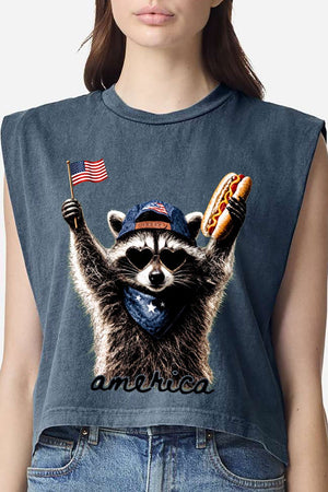 America's Backyard BBQ Bandit Women's Garment-Dyed Heavyweight Muscle Tee - Wholesale Accessory Market