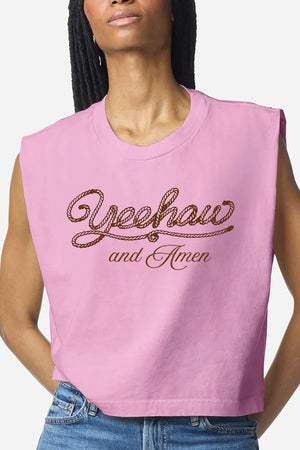 Yeehaw & Amen Women's Garment - Dyed Heavyweight Muscle Tee - Wholesale Accessory Market