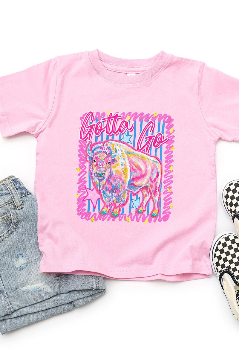Toddler Gotta Go Buffalo Pink Fine Jersey Tee - Wholesale Accessory Market