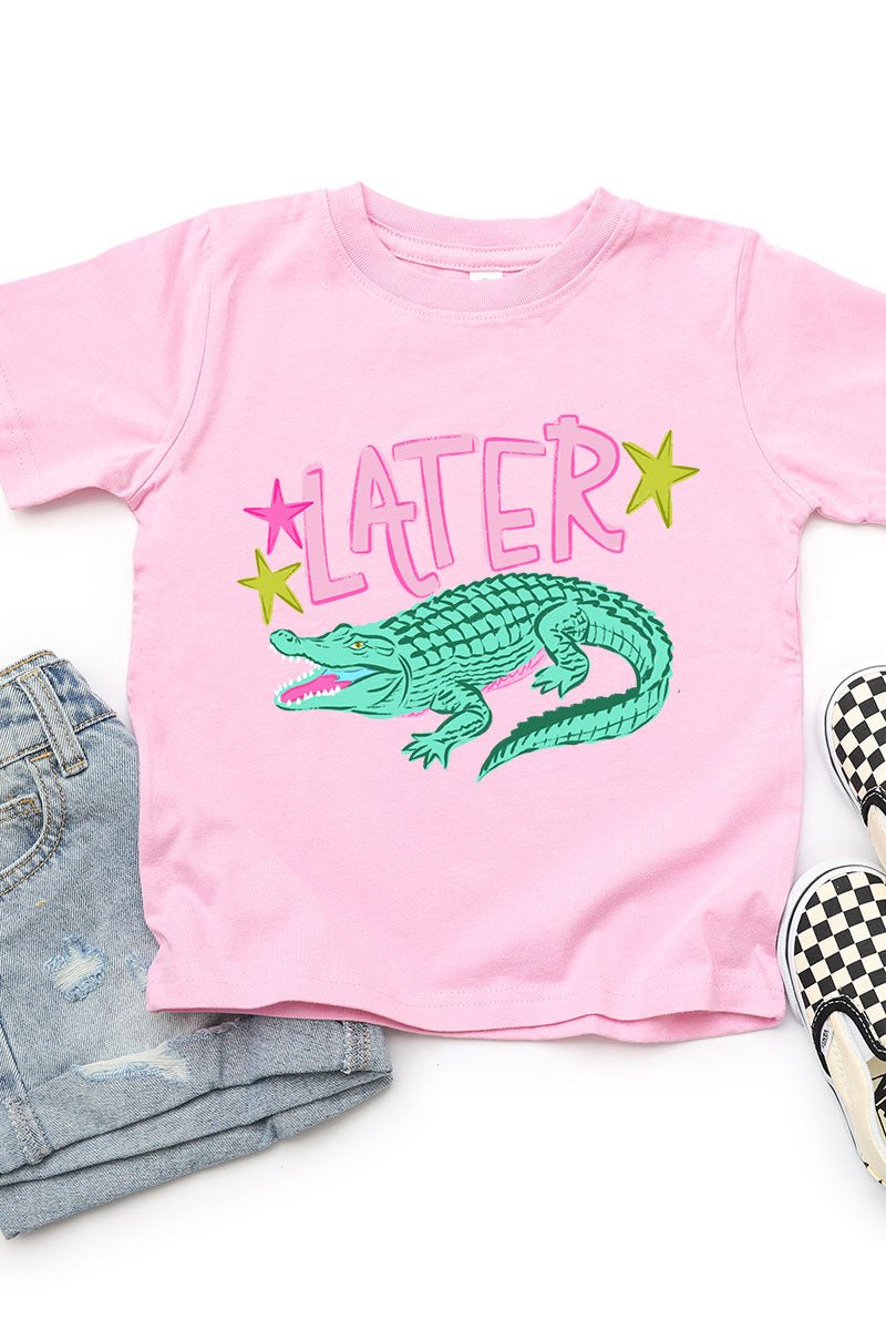 Toddler Pink Later Gator Fine Jersey Tee - Wholesale Accessory Market