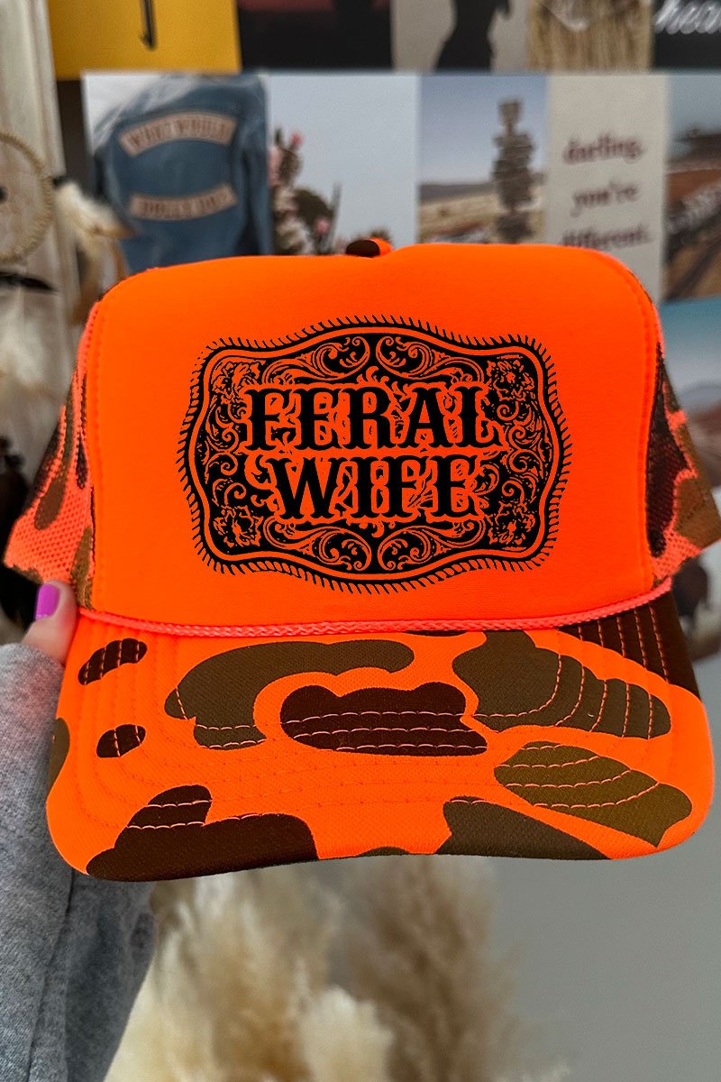 Belt Buckle Feral Wife Otto Foam Front Trucker Hat - Wholesale Accessory Market