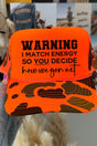 Warning I Match Energy Otto Neon Orange Camo with Solid Foam Front Trucker Hat - Wholesale Accessory Market