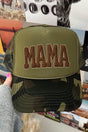Brown Faux Threaded Mama Otto Camo with Moss Green Foam Front Trucker Hat - Wholesale Accessory Market