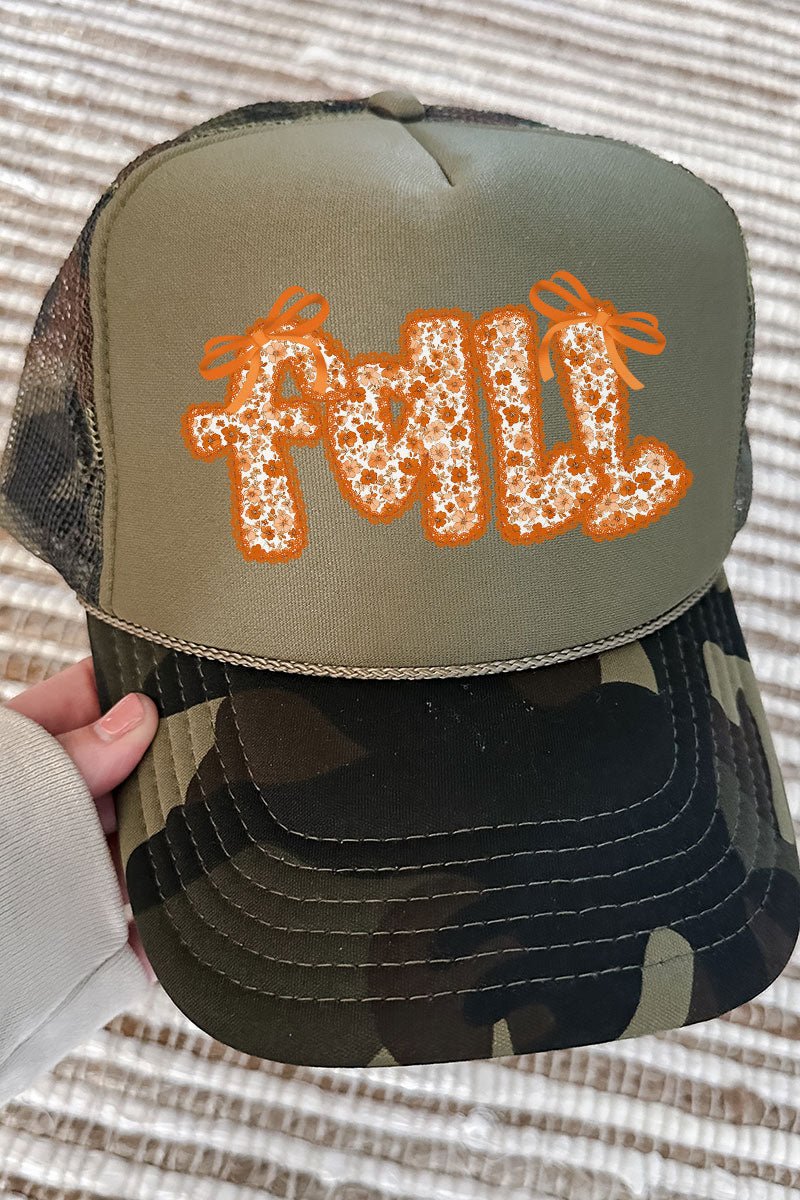 Lacy Fall Otto Camo with Moss Green Foam Front Trucker Hat - Wholesale Accessory Market