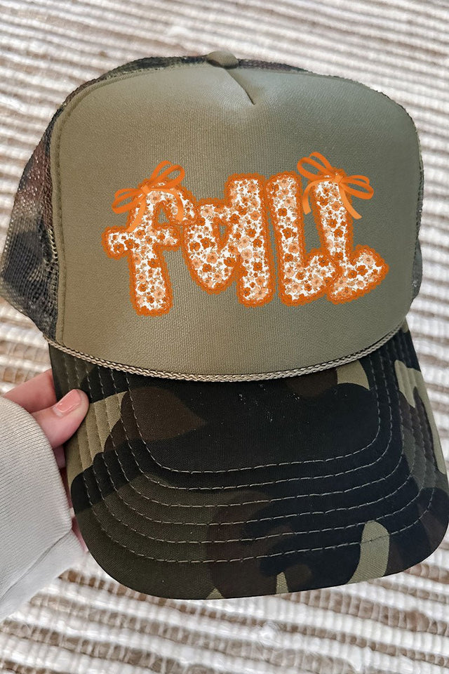 Lacy Fall Otto Camo with Moss Green Foam Front Trucker Hat - Wholesale Accessory Market