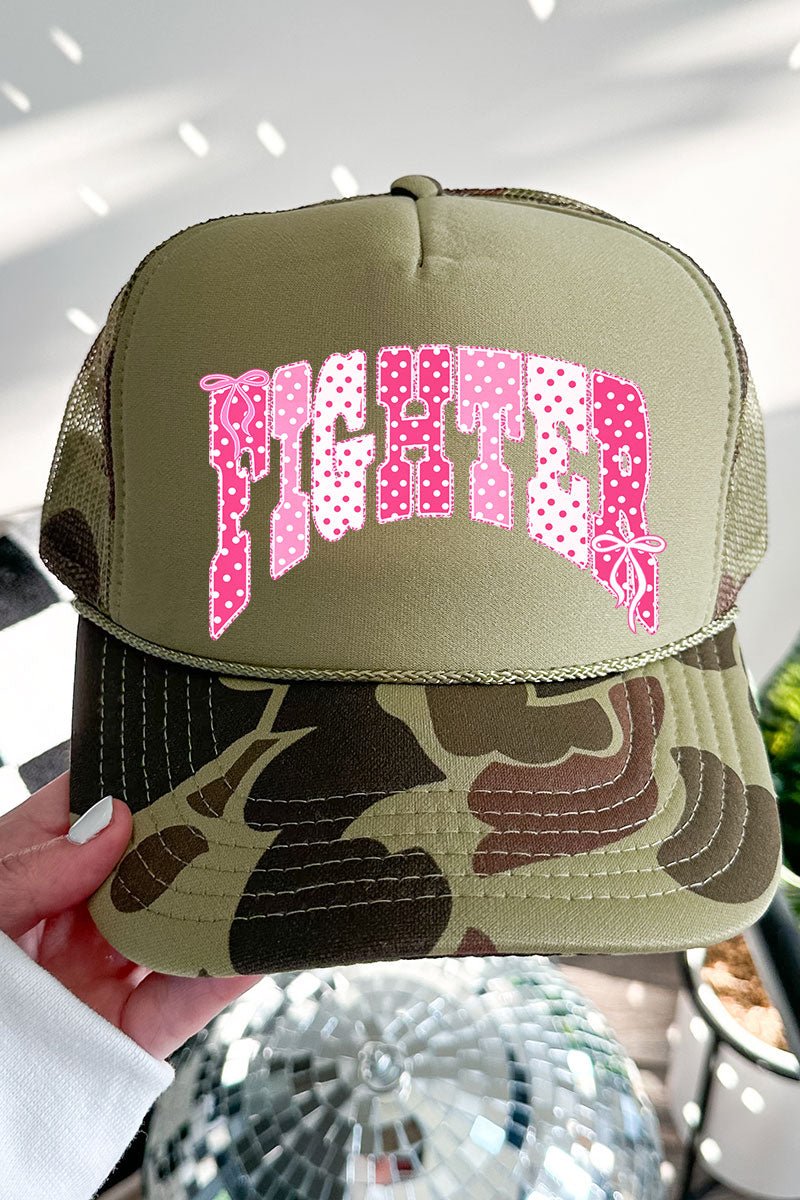 Pink Polka Pop Fighter Otto Foam Front Trucker Hat - Wholesale Accessory Market