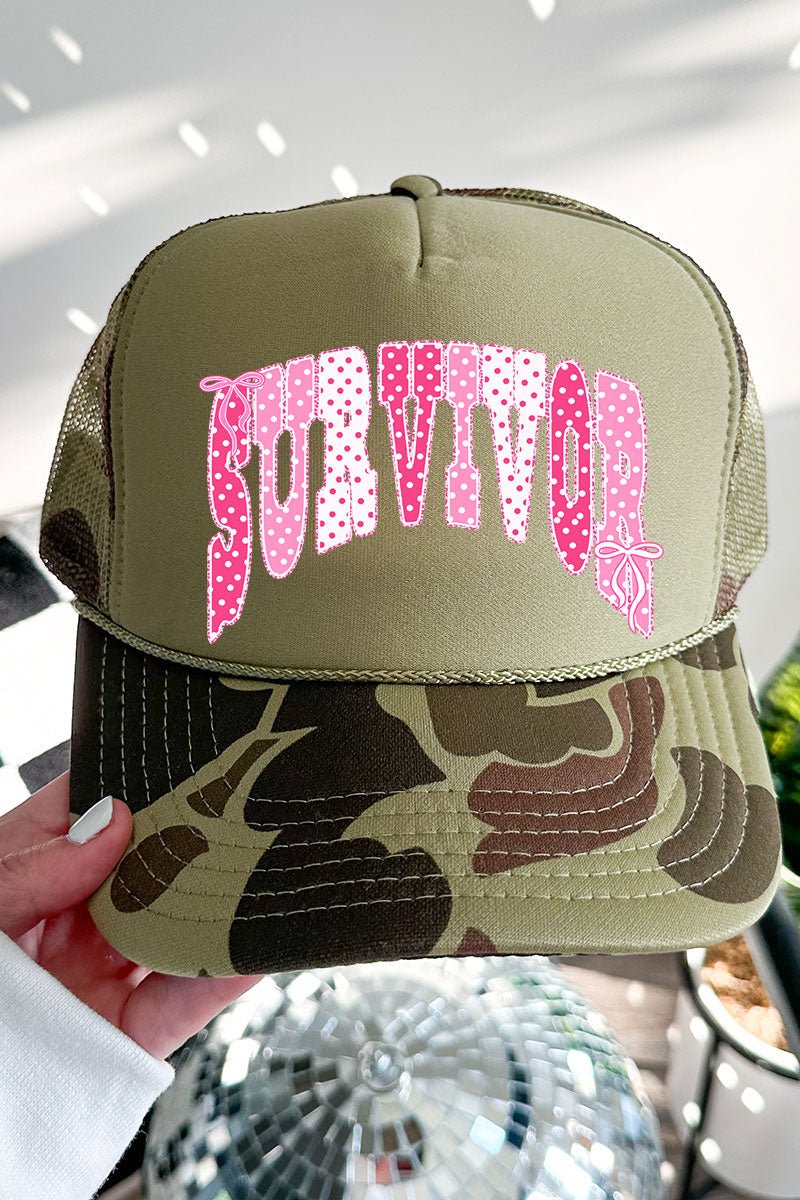 Pink Polka Pop Survivor Otto Foam Front Trucker Hat - Wholesale Accessory Market