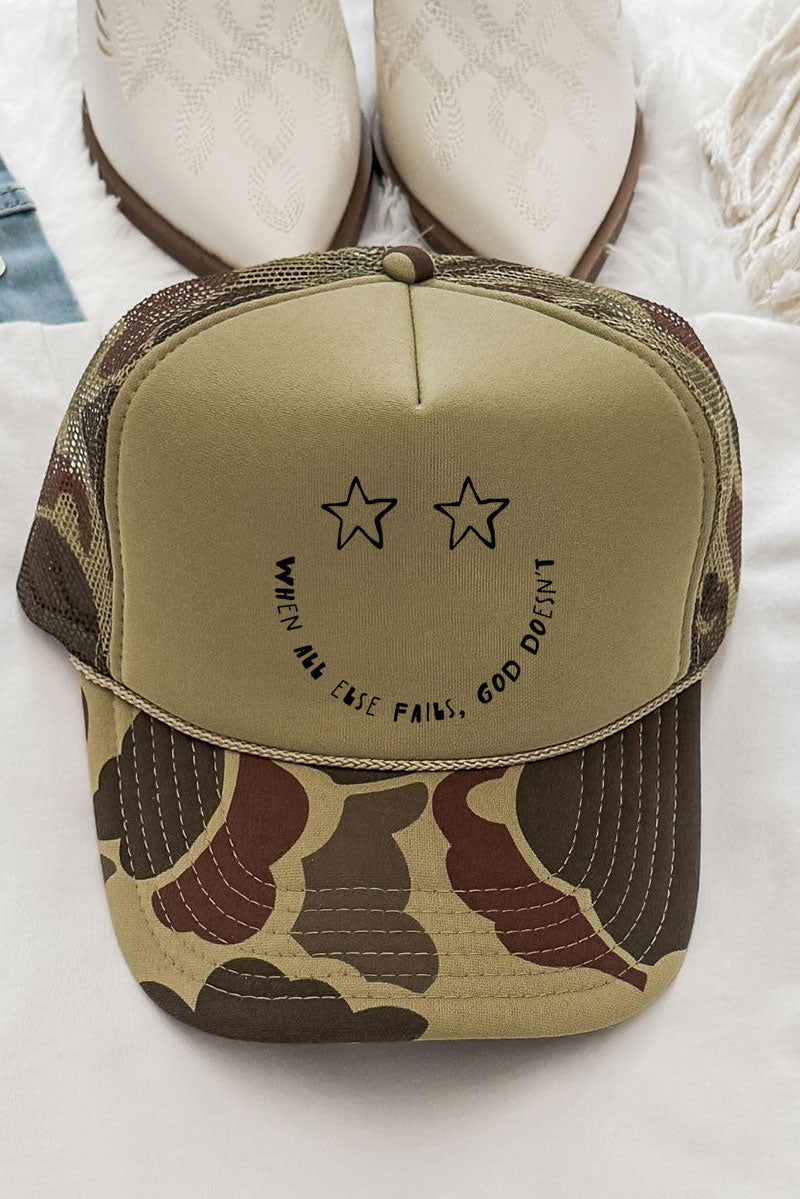 Star Eyes God Never Fails Otto Foam Front Trucker Hat - Wholesale Accessory Market