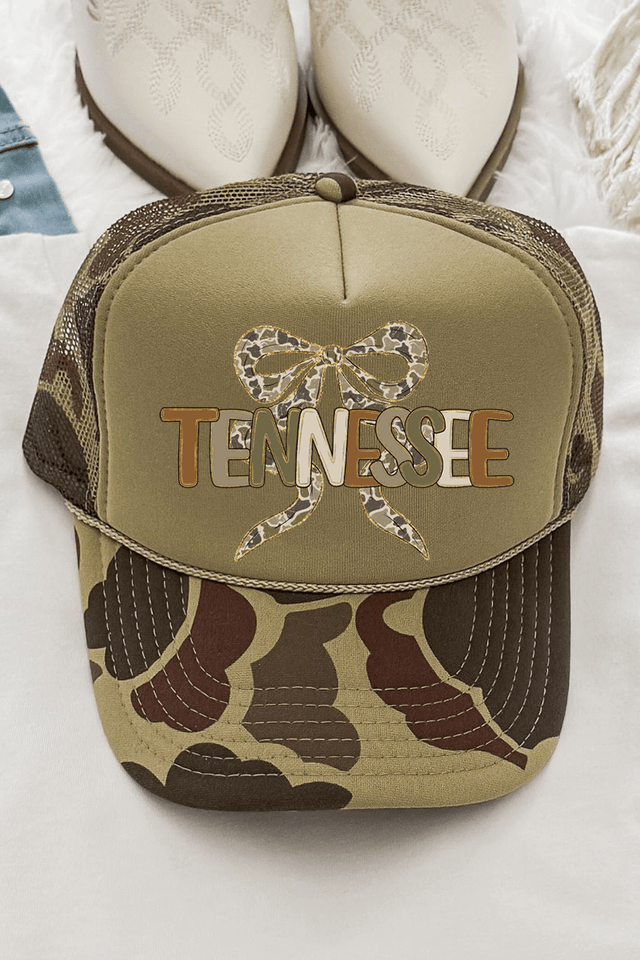 Sweet Home Camo Tennessee Otto Camo with Moss Green Foam Front Trucker Hat - Wholesale Accessory Market