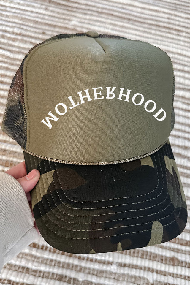 Upside Down Motherhood Otto Camo with Moss Green Foam Front Trucker Hat - Wholesale Accessory Market