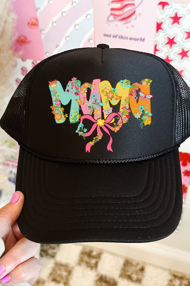 Butterflies & Bows Mama Otto Black Foam Front Trucker Hat - Wholesale Accessory Market