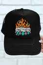 Concho Flames Mother Otto Black Foam Front Trucker Hat - Wholesale Accessory Market