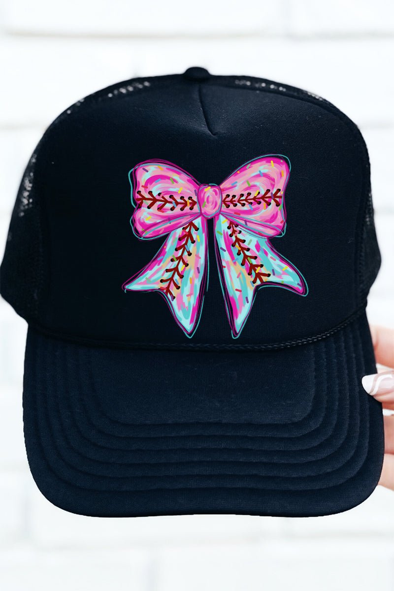 Drippy Ball Bow Otto Black Foam Front Trucker Hat - Wholesale Accessory Market