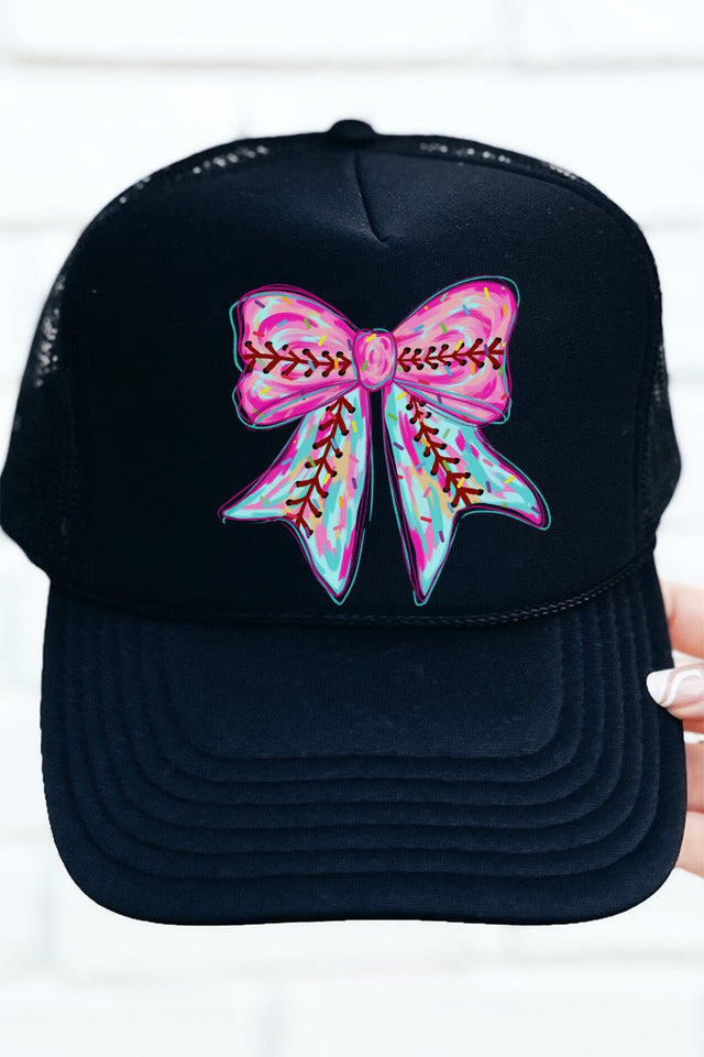 Drippy Ball Bow Otto Black Foam Front Trucker Hat - Wholesale Accessory Market