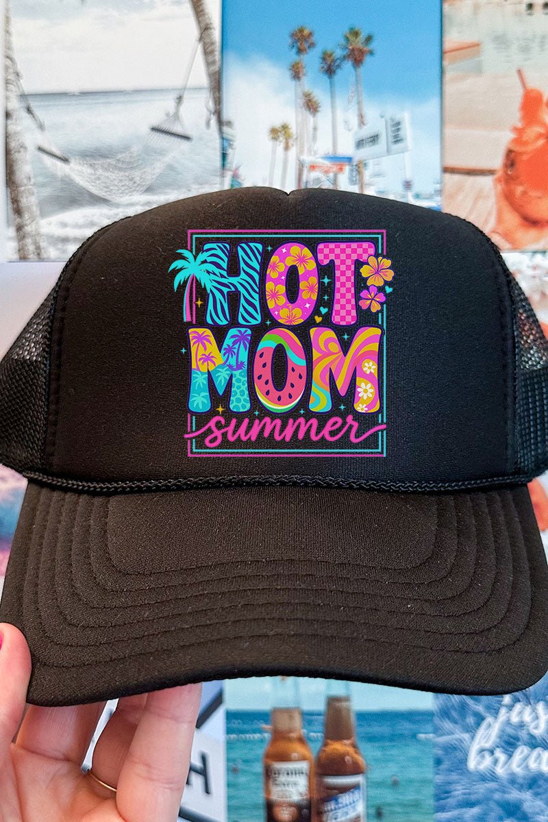 Hot Mom Summer Otto Black Foam Front Trucker Hat - Wholesale Accessory Market