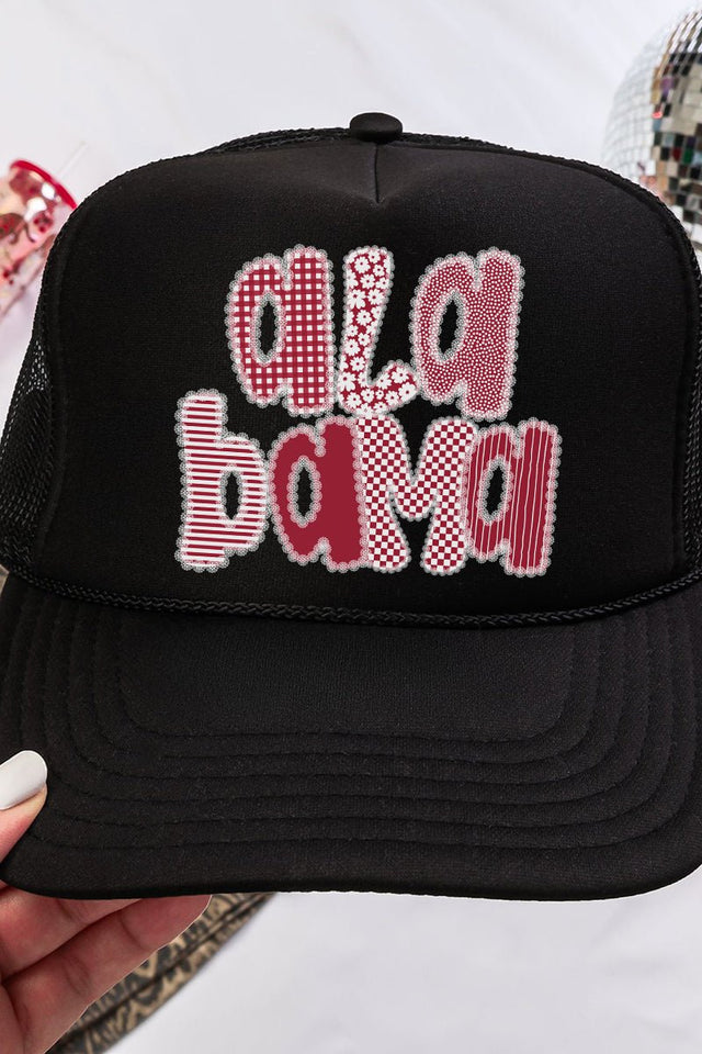 Lace Alabama Otto Black Foam Front Trucker Hat - Wholesale Accessory Market