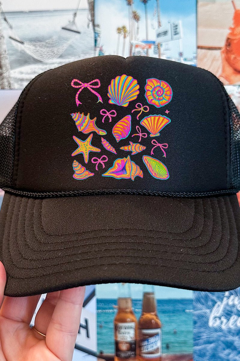 Neon By The Sea Otto Black Foam Front Trucker Hat - Wholesale Accessory Market