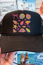 Neon By The Sea Otto Black Foam Front Trucker Hat - Wholesale Accessory Market
