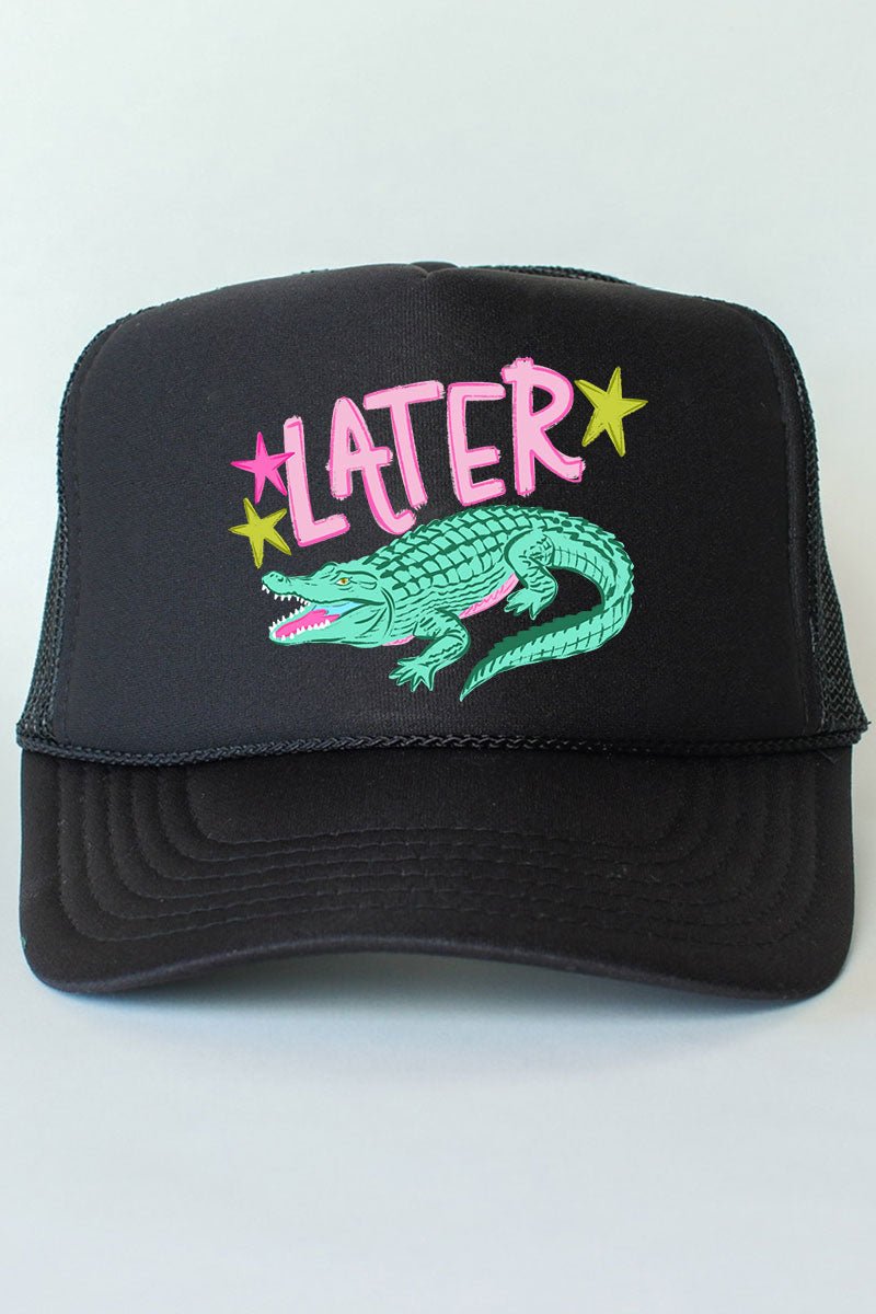 Pink Later Gator Otto Black Foam Front Trucker Hat - Wholesale Accessory Market