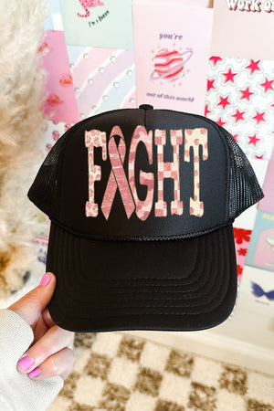 Pink Patterned Fight Otto Foam Front Trucker Hat - Wholesale Accessory Market
