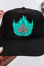 Spade In Flames Otto Black Foam Front Trucker Hat - Wholesale Accessory Market