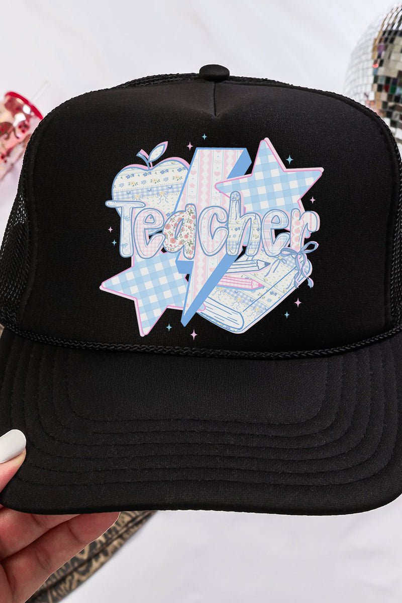 Star Teacher Otto Black Foam Front Trucker Hat - Wholesale Accessory Market