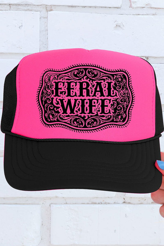 Belt Buckle Feral Wife Otto Foam Front Trucker Hat - Wholesale Accessory Market