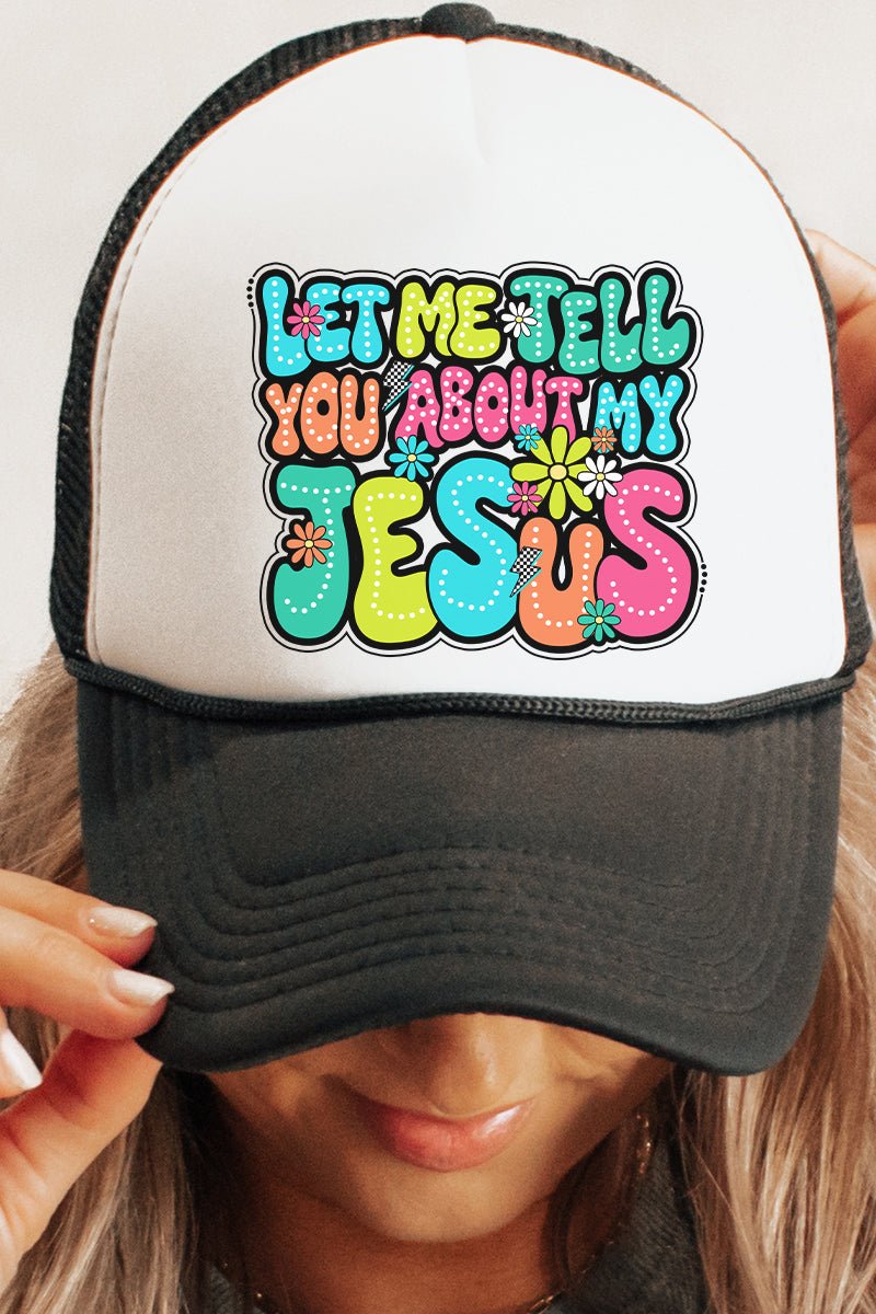 Bubble Tell You About My Jesus Otto Black with White Foam Front Trucker Hat - Wholesale Accessory Market