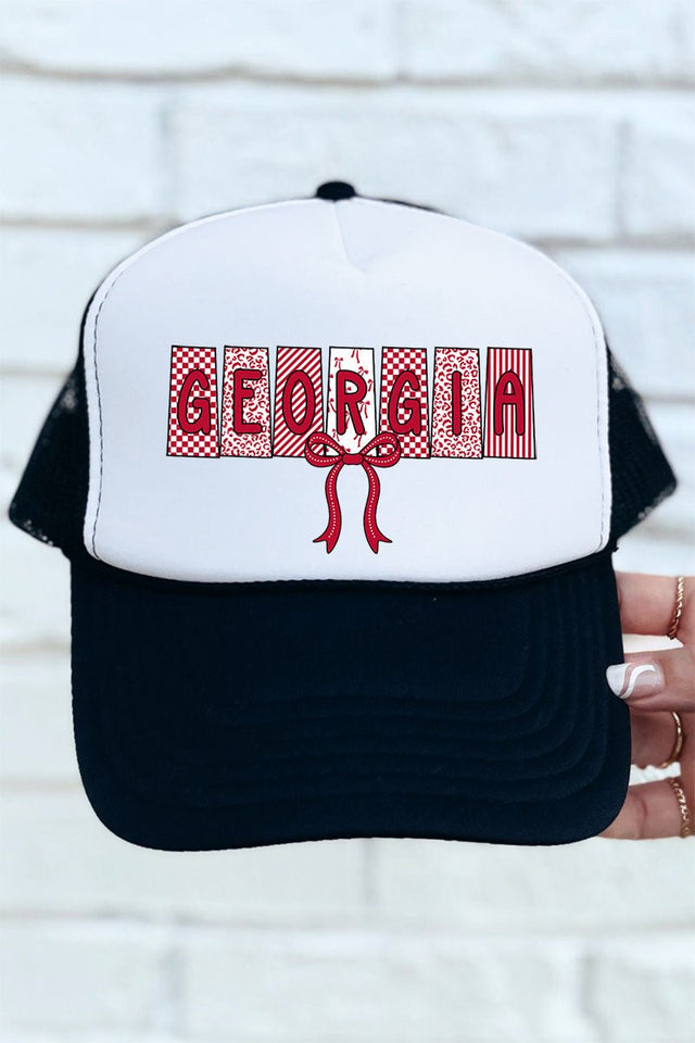 Doodle Georgia Coquette Otto Black with White Foam Front Trucker Hat - Wholesale Accessory Market
