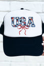 Faux Patchwork USA Otto Black with White Foam Front Trucker Hat - Wholesale Accessory Market