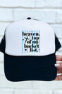 Heaven, Top Of My Bucket List Otto Black with White Foam Front Trucker Hat - Wholesale Accessory Market